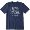 Men Life is Good Graphic Tees | Men'S Vintage Better With An Poodle Jake Short Sleeve Tee Darkest Blue