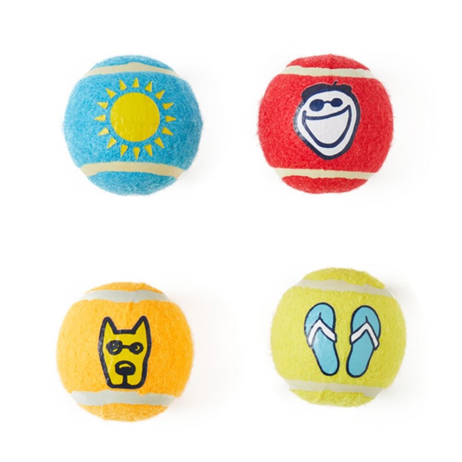 Home Mason Pet Toys | Vintage Icons Squeaker Tennis Ball Set Multi-Color