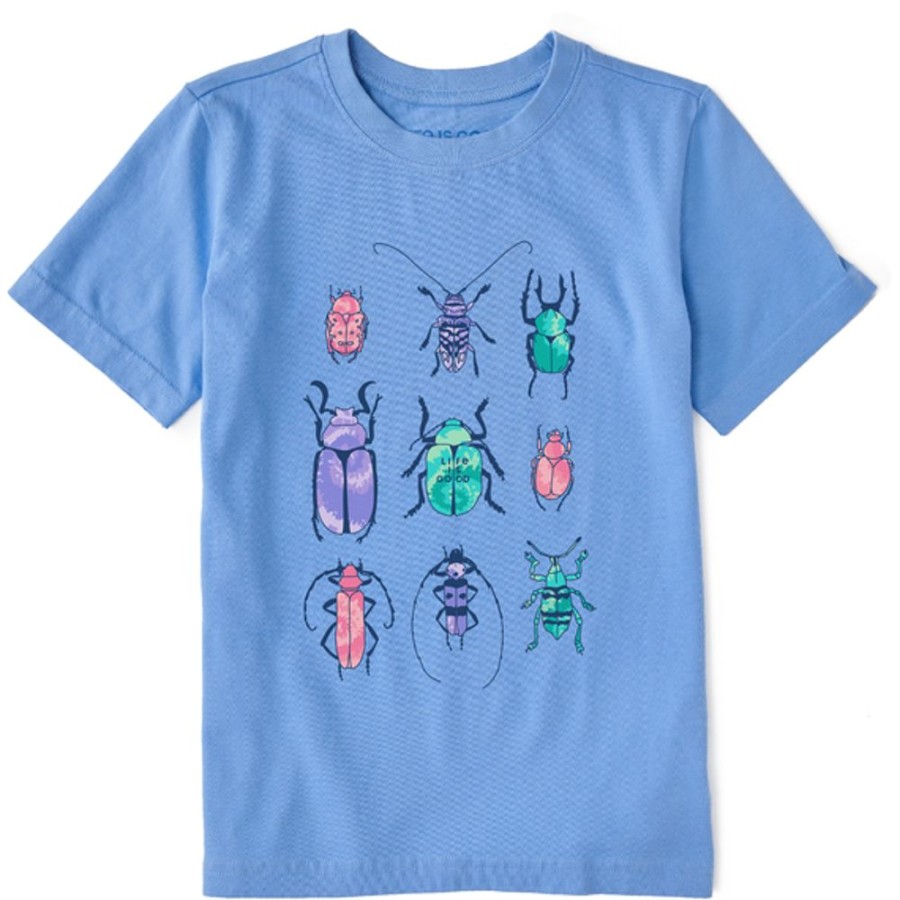 Kids Life is Good Graphic Tees | Kids Tie Dye Bug Grid Crusher Tee Cornflower Blue