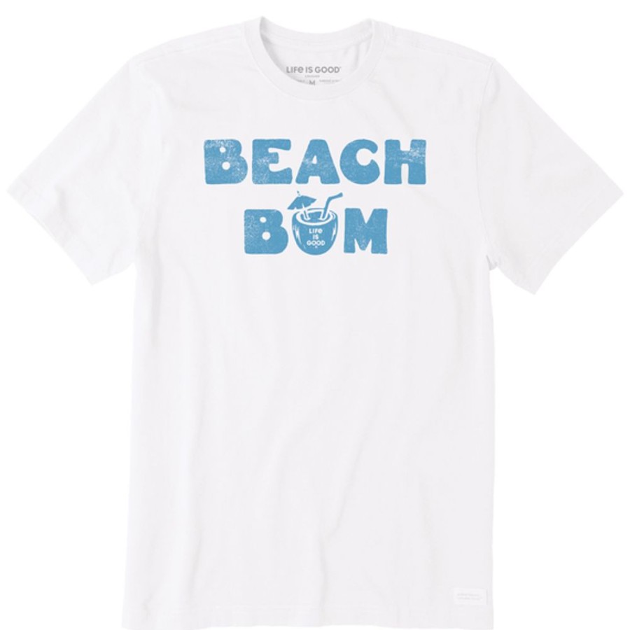 Men Life is Good Graphic Tees | Men'S Beach Bum Tropical Drink Crusher Tee Cloud White