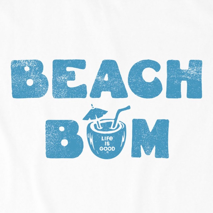 Men Life is Good Graphic Tees | Men'S Beach Bum Tropical Drink Crusher Tee Cloud White