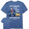 Men Life is Good Graphic Tees | Men'S Optimism Anywhere Short Sleeve Tee Vintage Blue