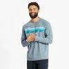 Men Life is Good Sweatshirts & Hoodies | Men'S Retro Wave Stripe Crusher-Flex Crew Smoky Blue