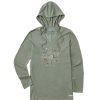 Women Life is Good Graphic Tees | Women'S Butterfly Compass Long Sleeve Crusher-Lite Hooded Tee Moss Green