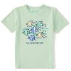 Kids Life is Good Graphic Tees | Kids All Together Now Fish Crusher Tee Sage Green