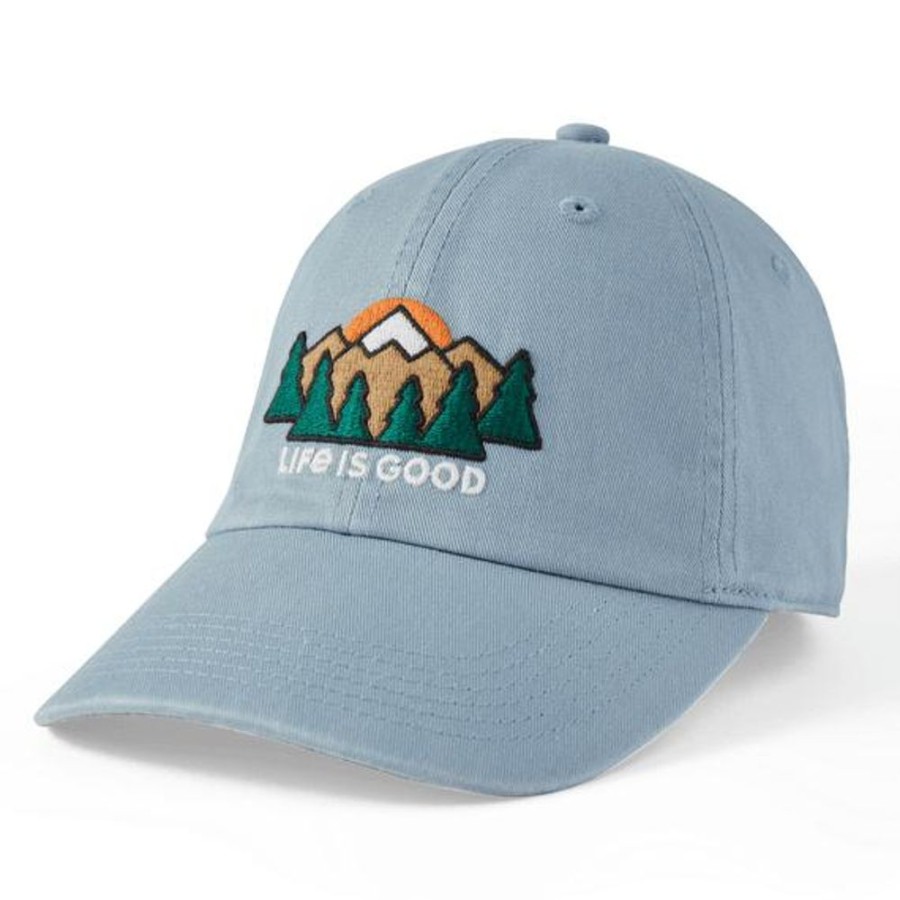 Men Life is Good Hats | Mountain Sunrise Chill Cap Smoky Blue