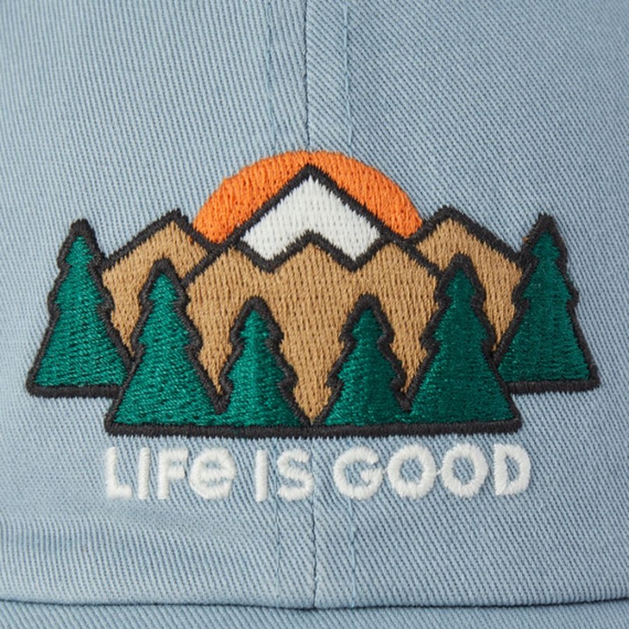 Men Life is Good Hats | Mountain Sunrise Chill Cap Smoky Blue