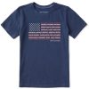 Kids Life is Good Graphic Tees | Kids Clean 50 States Flag Crusher Tee Darkest Blue