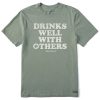 Men Life is Good Graphic Tees | Men'S Clean Cooper Drinks Well With Others Short Sleeve Tee Moss Green