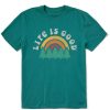 Men Life is Good Graphic Tees | Men'S Rainbow Forest Short Sleeve Tee Spruce Green