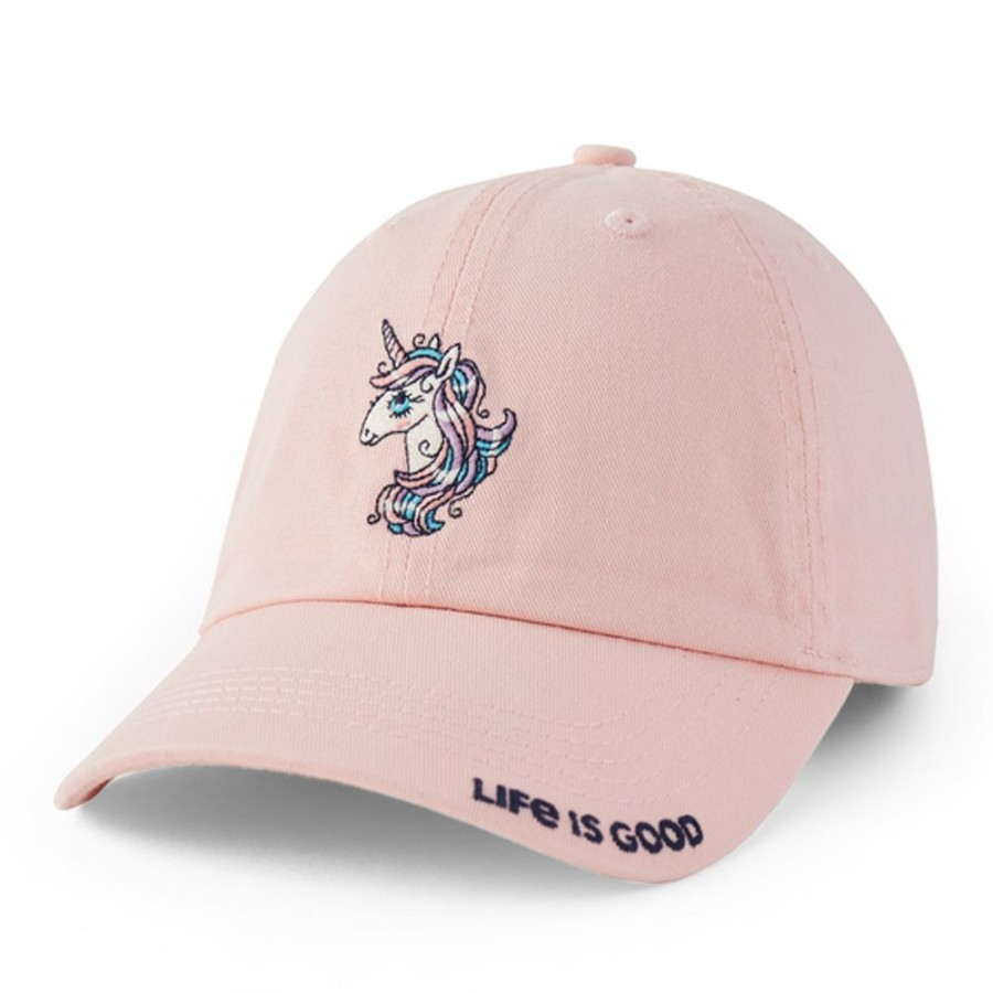 Women Life is Good Hats | Kids Unicorns And Butterflies Kids Chill Cap Himalayan Pink