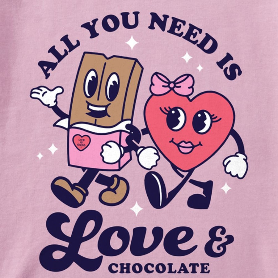 Kids Life is Good Graphic Tees | Kids Groovy Love & Chocolate Crusher Tee Violet Purple