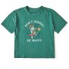 Women Life is Good Boxy Tees | Women'S Vintage Don'T Worry Frog Guitar Boxy Crusher Tee Spruce Green