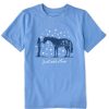 Kids Life is Good Graphic Tees | Kids Just Add Love Horse Crusher Tee Cornflower Blue