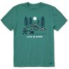 Men Life is Good Graphic Tees | Men'S Bernese Hiking Through The Woods Crusher Tee Spruce Green