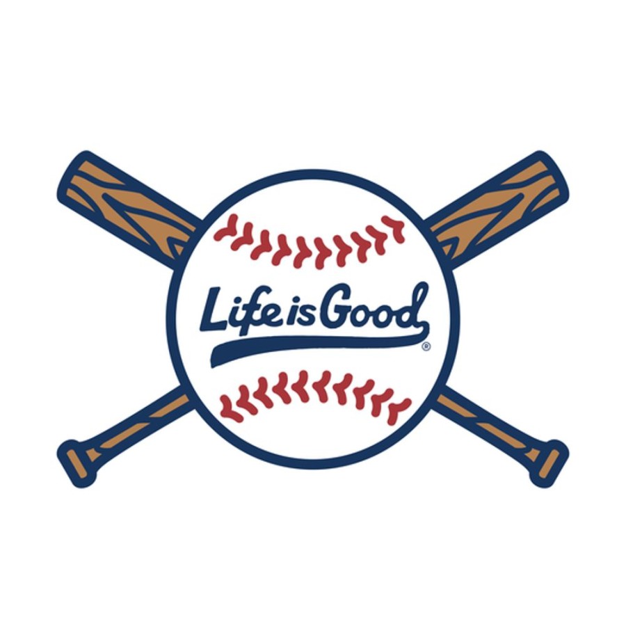 Home Life is Good Stickers & Magnets | Baseball And Bats Small Die Cut Decal Cloud White