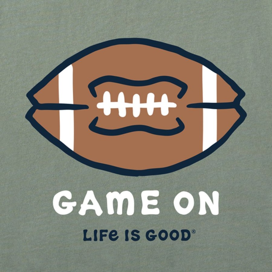 Men Life is Good Graphic Tees | Men'S Game On Football Crusher Tee Moss Green