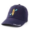 Men Life is Good Hats | Just Add Water Kayak Sunwashed Chill Cap Darkest Blue