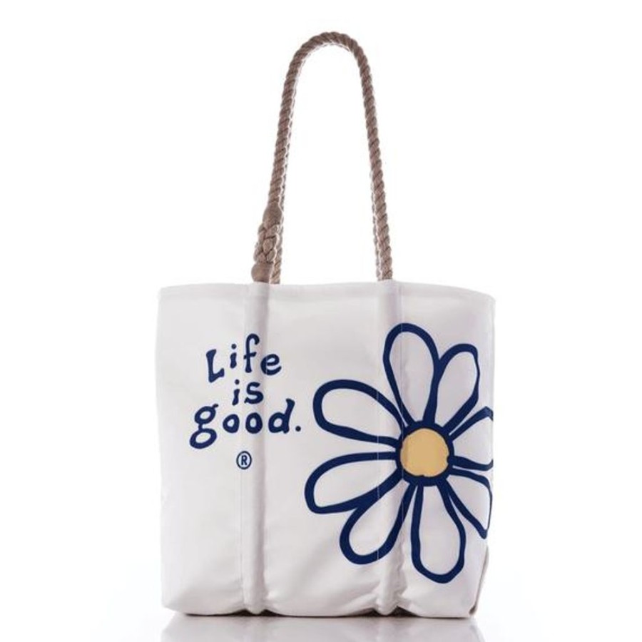 Women Sea Bags Bags, Backpacks & Totes | Sea Bags Vintage Daisy Tote Cloud White