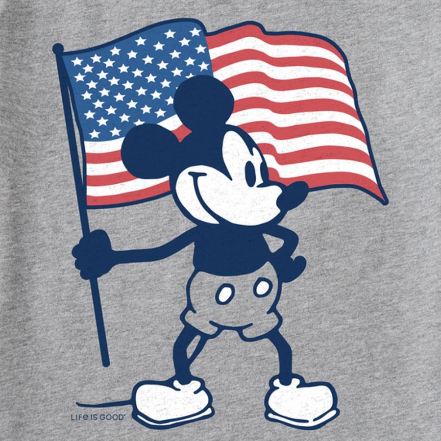 Kids Life is Good Graphic Tees | Kids Clean Americana Steamboat Willie Crusher Tee Heather Gray