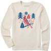 Women Life is Good Graphic Tees | Women'S Nordic Cardinal Long Sleeve Crusher Tee Putty White