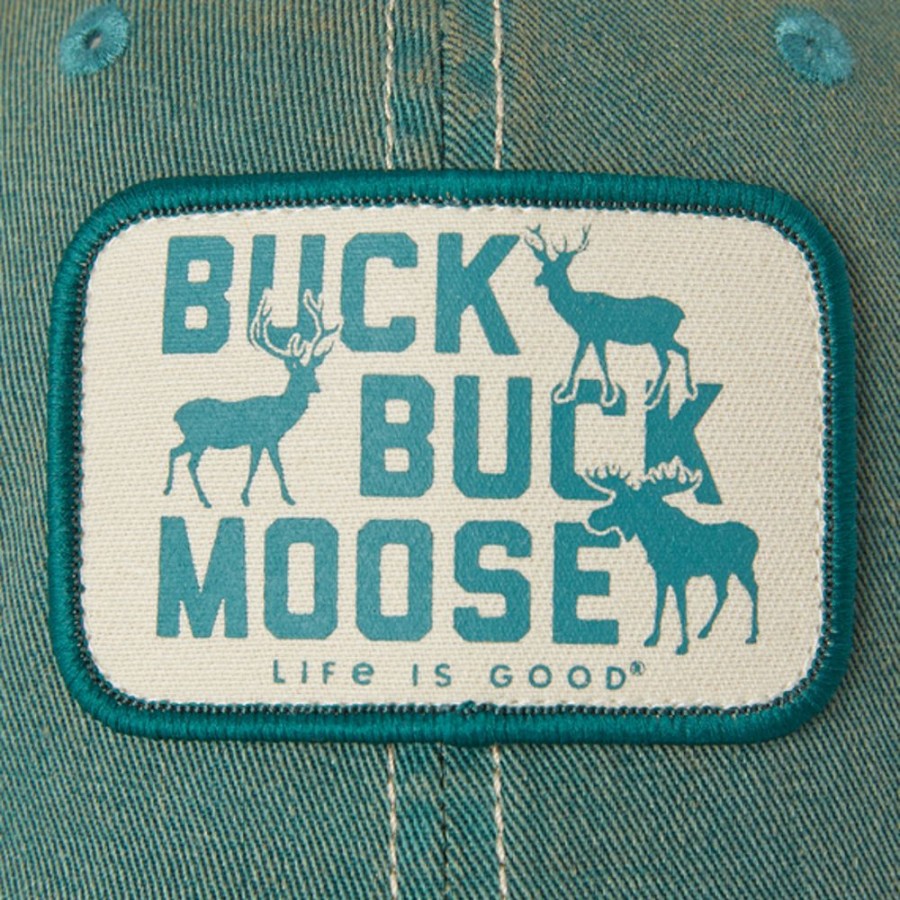 Women Life is Good Hats | Buck Buck Moose Old Favorite Mesh Back Cap Spruce Green