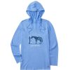 Women Life is Good Graphic Tees | Women'S Just Add Love Horse Long Sleeve Crusher-Lite Hooded Tee Cornflower Blue