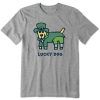 Men Life is Good Graphic Tees | Men'S Rocket Lucky Leprechaun Crusher Tee Heather Gray