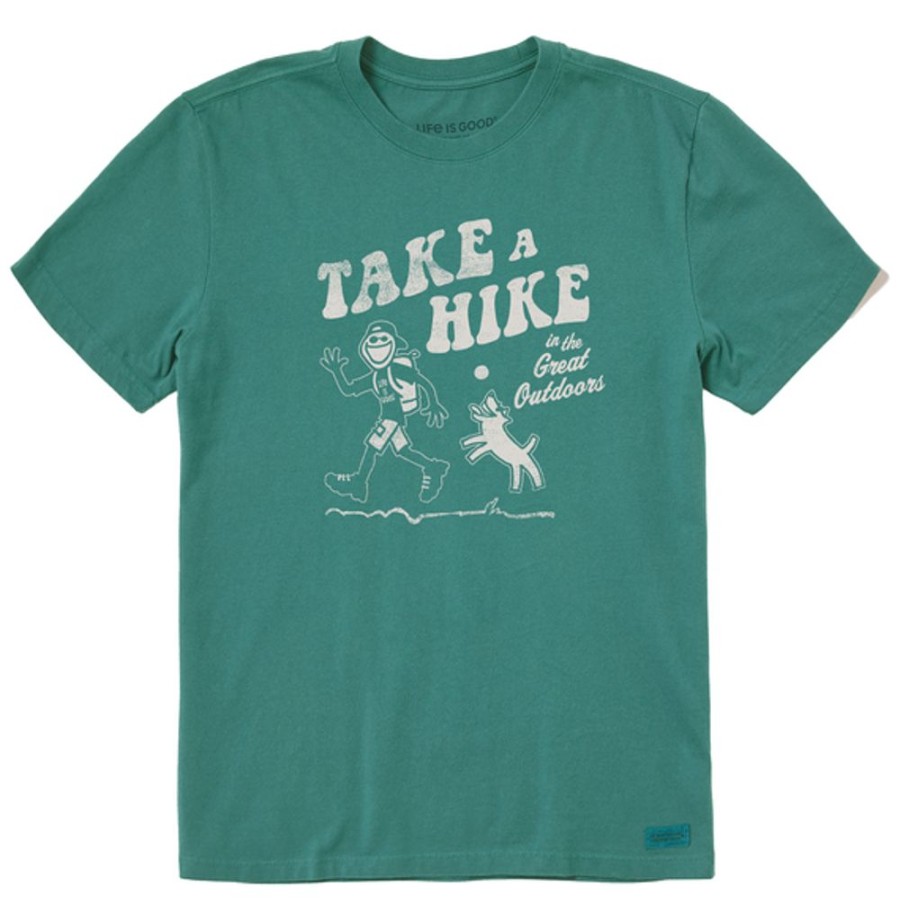 Men Life is Good Graphic Tees | Men'S Great Outdoor Hike Jake Short Sleeve Tee Spruce Green