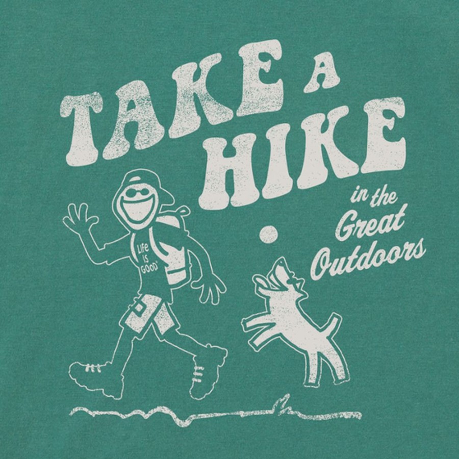 Men Life is Good Graphic Tees | Men'S Great Outdoor Hike Jake Short Sleeve Tee Spruce Green