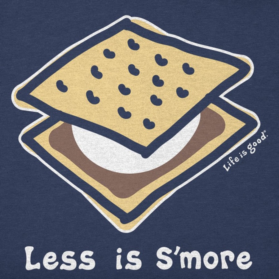 Kids Life is Good Graphic Tees | Kids Less Is Smore Long Sleeve Crusher Tee Darkest Blue