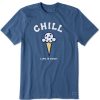 Men Life is Good Graphic Tees | Men'S Chill Ice Cream Crusher Tee Vintage Blue