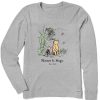 Women Life is Good Graphic Tees | Women'S Winnie & P Nature Is Magic Long Sleeve Crusher Tee Heather Gray