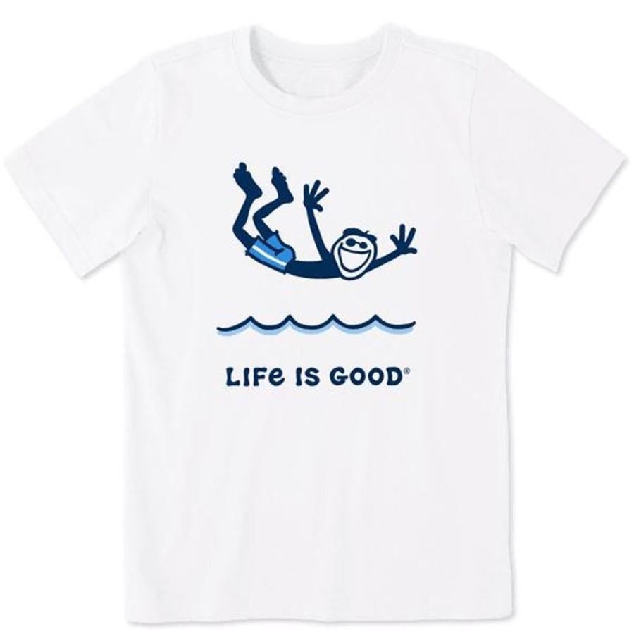 Kids Life is Good Graphic Tees | Kids Big Kid Crusher Tee Cloud White