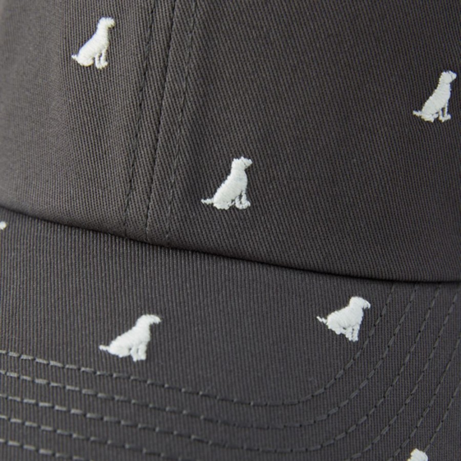 Men Life is Good Hats | Polka Dog Pattern Chill Cap Slate Gray