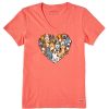 Women Life is Good Graphic Tees | Women'S Heart Of Dogs Short Sleeve Vee Mango Orange