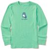 Kids Life is Good Graphic Tees | Kids Sweet Bird Long Sleeve Crusher Tee Spearmint Green