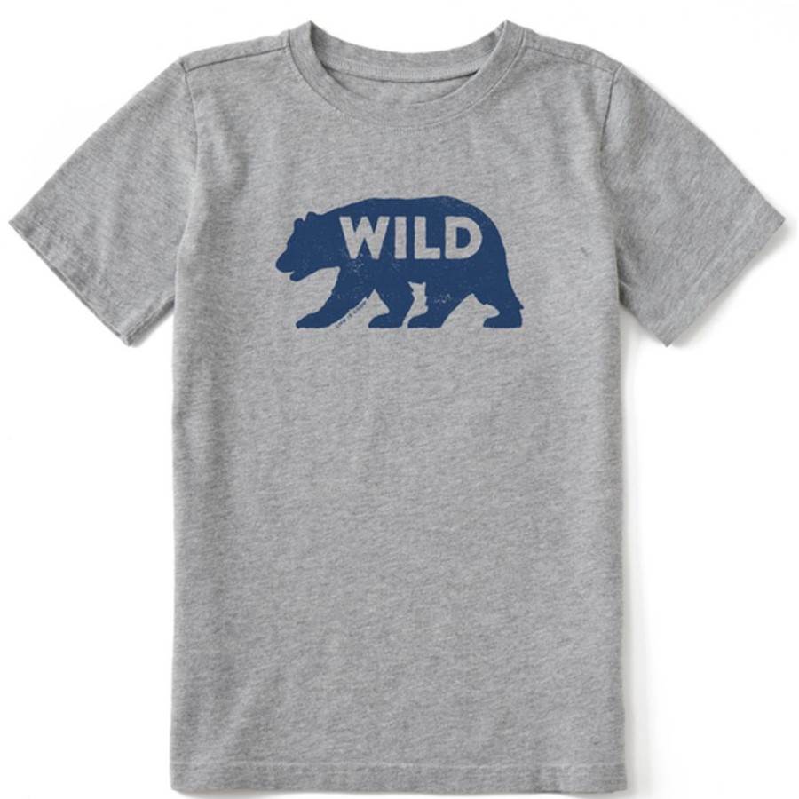 Kids Life is Good Graphic Tees | Kids Wild Bear Silhouette Crusher Tee Heather Gray