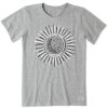 Women Life is Good Graphic Tees | Women'S Primal Sun Crusher Tee Heather Gray