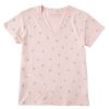 Women Life is Good Graphic Tees | Women'S Daisy Ditsy Pattern Allover Print Vee Himalayan Pink