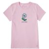 Women Life is Good Graphic Tees | Women'S Vintage Smile Daisy Crusher Tee Seashell Pink