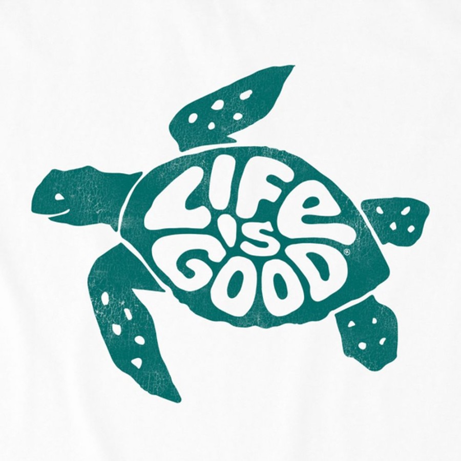 Men Life is Good Graphic Tees | Men'S Groovy Turtle Crusher Tee Cloud White