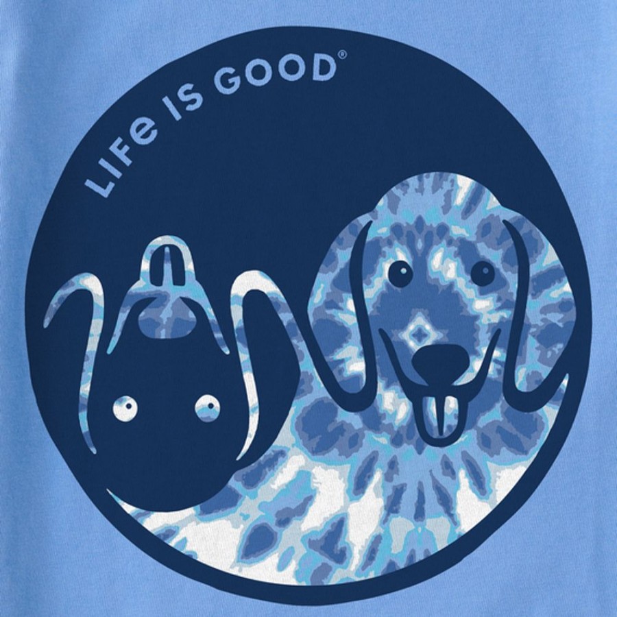 Kids Life is Good Graphic Tees | Kids Tie Dye Yin Yang Pup Crusher Tee Cornflower Blue