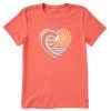 Women Life is Good Graphic Tees | Women'S Waveheart Crusher Tee Mango Orange