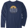 Men Life is Good Graphic Tees | Men'S I'Ll Be Watching You Long Sleeve Crusher Tee Darkest Blue