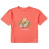 Women Life is Good Boxy Tees | Women'S Winnie Daisies & Sunflowers Boxy Crusher Tee Mango Orange