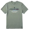 Men Life is Good Graphic Tees | Men'S Fun At The Lake Crusher Tee Moss Green