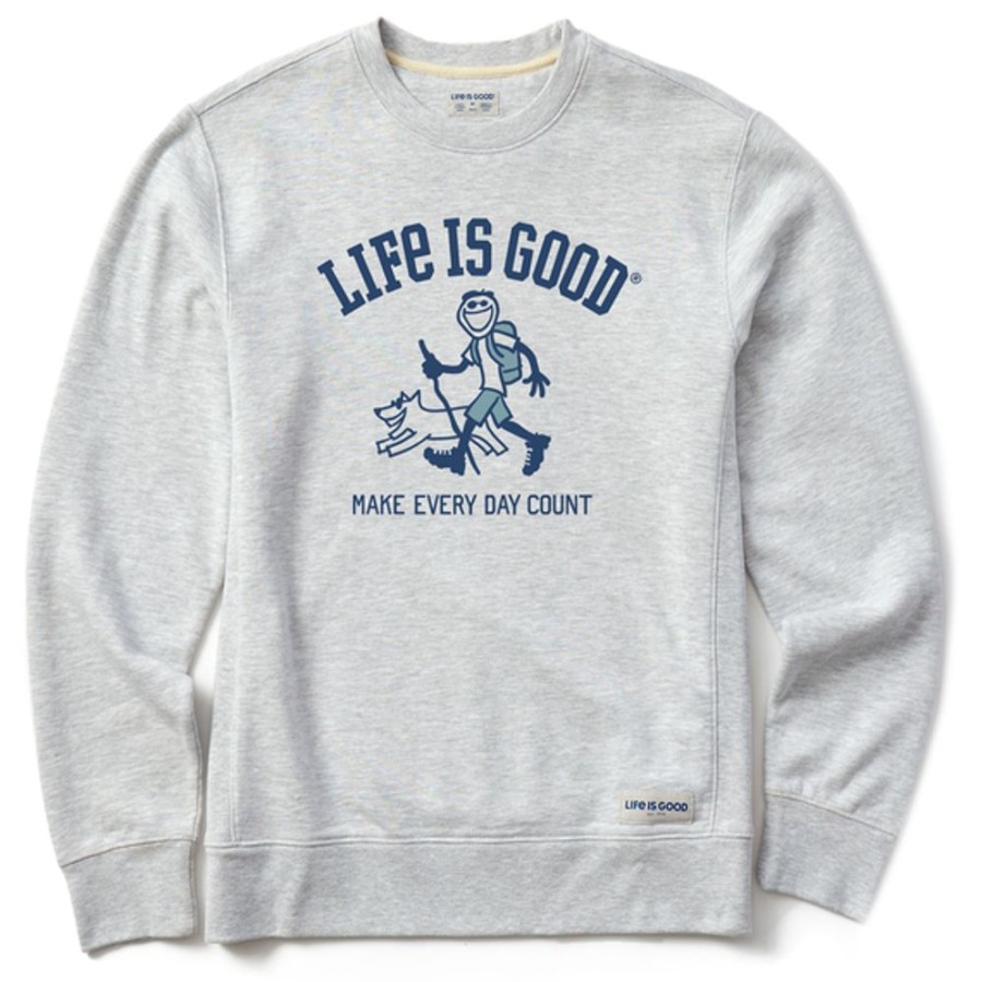 Men Life is Good Sweatshirts & Hoodies | Men'S Vintage Jake & Rocket Walk Medc Simply True Fleece Crew Light Heather Gray