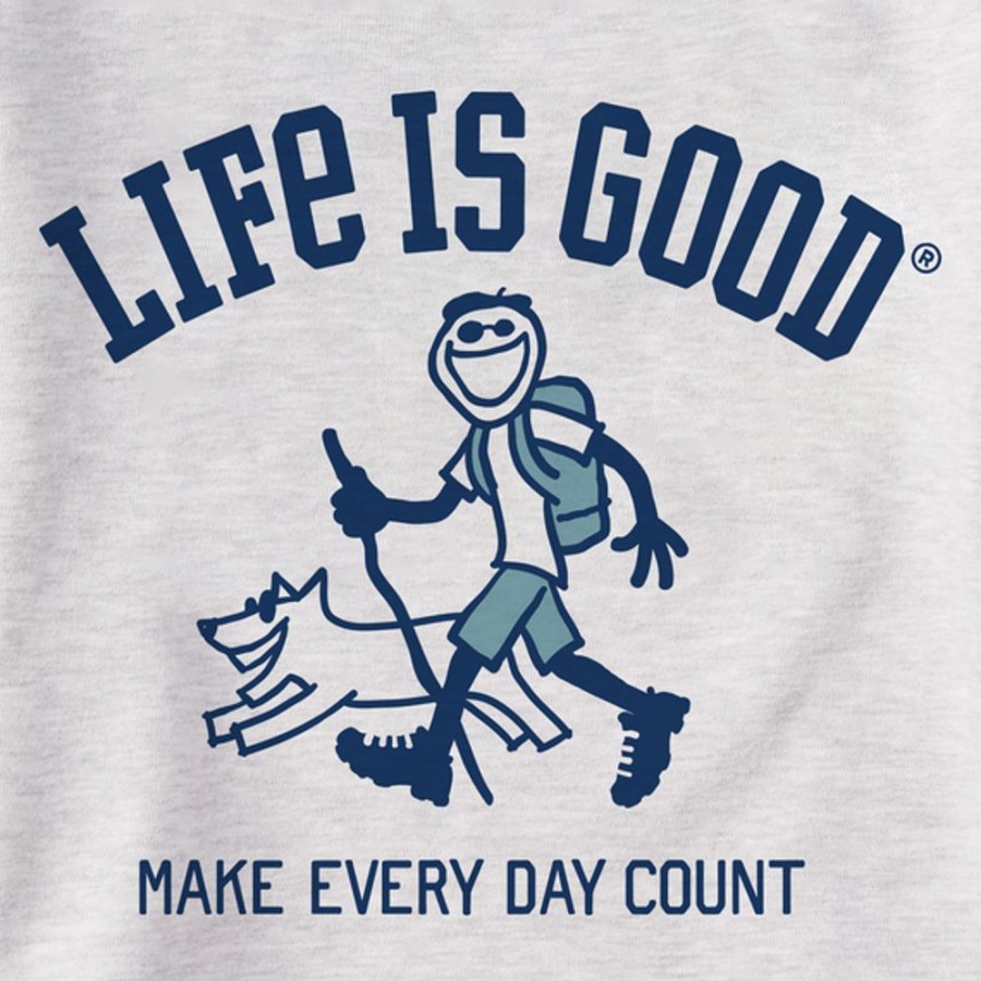 Men Life is Good Sweatshirts & Hoodies | Men'S Vintage Jake & Rocket Walk Medc Simply True Fleece Crew Light Heather Gray