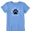 Women Life is Good Graphic Tees | Women'S Rescue Love Repeat Paw Crusher Tee Cornflower Blue